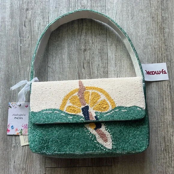 TJ Maxx Beaded Lemon Swimmer Shoulder Bag Viral TikTok Purse Marshalls OS NWT - Picture 2 of 6